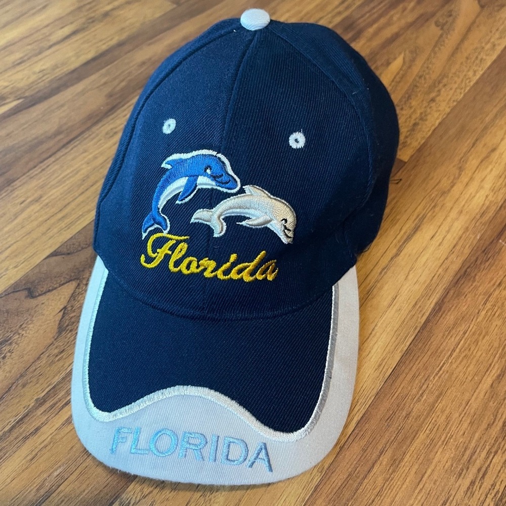 Florida Dolphins Souvenir Baseball Cap Navy Blue Embroidered Adjustable Hat OSFM